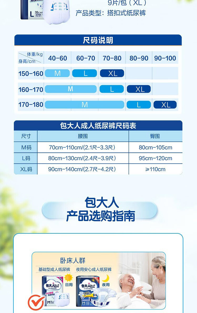 包大人（Dr.P）基础型成人纸尿裤老年人产妇尿不湿老年人尿裤详情12