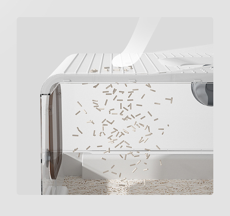 新款智能除臭猫厕所超大号顶入式防外溅抽屉全封闭特大猫砂盆跨境详情10