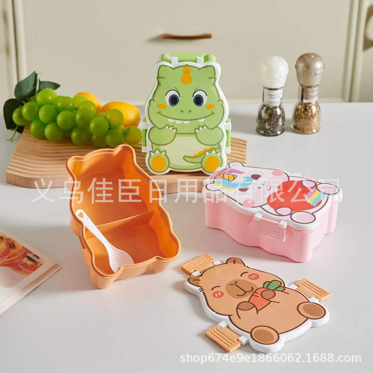 Caja de almuerzo para niños lindo alto nivel de apariencia caja de almuerzo aislante es fácil de llevar comida compartimentada anti-sabor caja de bento caja de almuerzo al aire libre pic 6