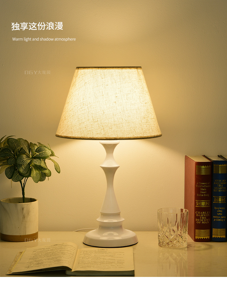 Grand View Garden American retro table lamp, bedside lamp, simple living room table, high-end atmosphere light, night light 542L pic 2