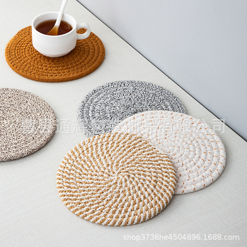 碗垫隔热餐垫圆形麻编织杯垫隔热盘垫装饰道具垫子家用防烫锅垫详情14