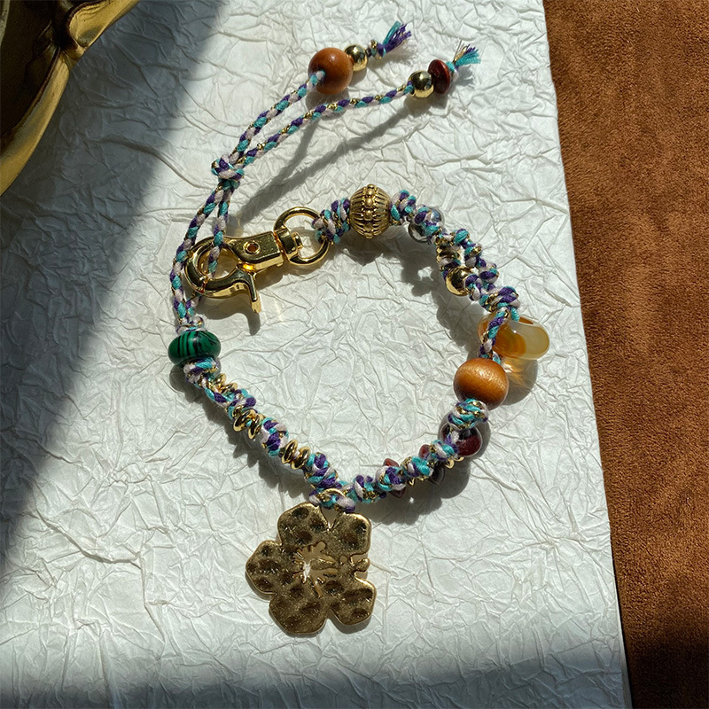 欧美春夏度假缤纷海岛扶桑花朵吊坠项链小众设计感编绳设计手链详情12