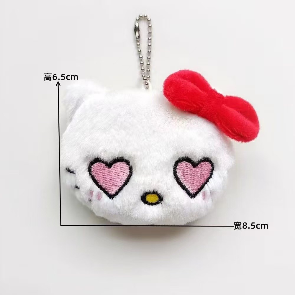 卡通毛绒KT猫挂件搞怪表情包挂件钥匙扣珠链款包包挂件配饰学生详情4