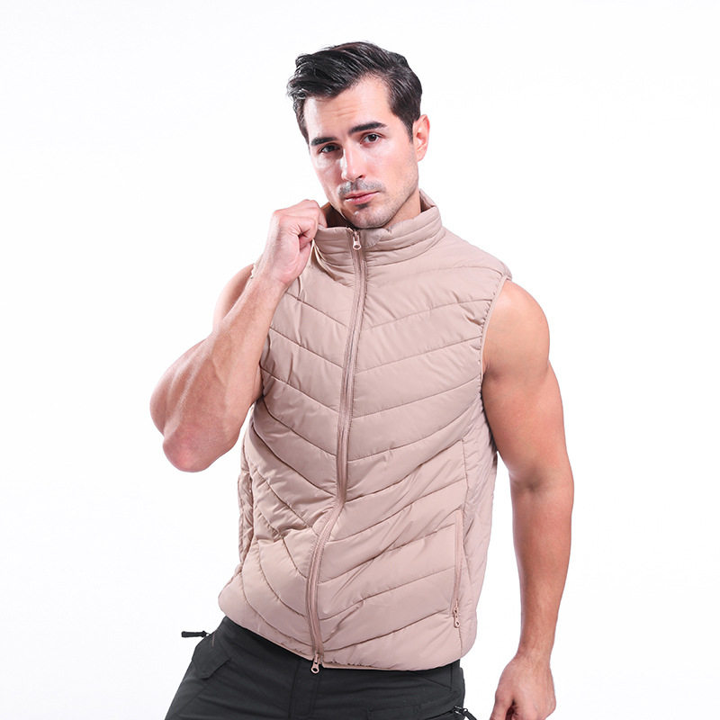  逸途 秋冬战术迷彩加厚马甲外套运动户外轻薄棉跑步保暖发热背心男外穿详情9