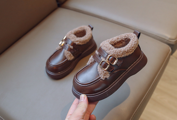 女童棉鞋加绒英伦风公主鞋2024秋冬新款保暖加厚软底小女孩豆豆鞋详情17