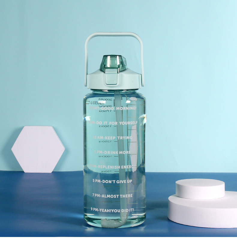 2000ml large-capacity plastic water bottle for sports, gym large-bellied cup, straw, space cup, water bottle, tonton cup pic 11