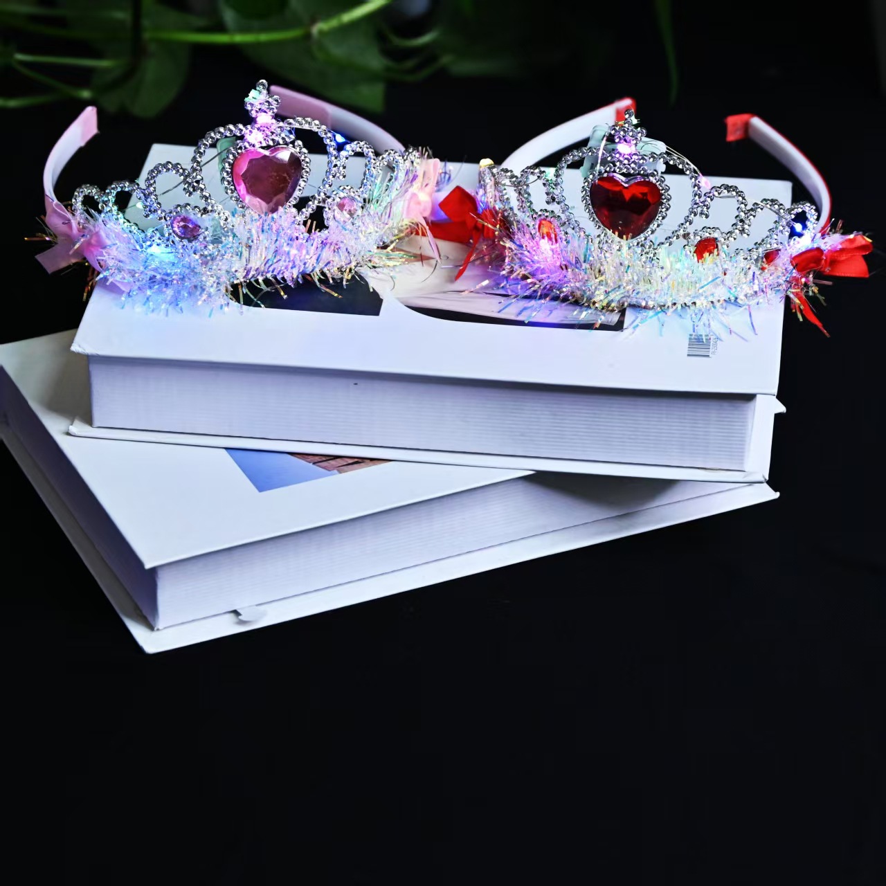 New luminous crown headwear for girls, high-end Korean-style crystal crown princess headband and hairpin wholesale at street stalls and night markets pic 8