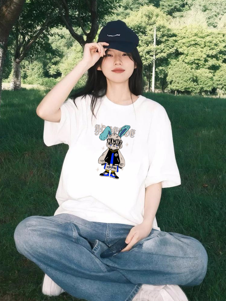 纯棉短袖t恤女美式新款宽松休闲上衣夏季上衣白t恤230克女装短袖详情19