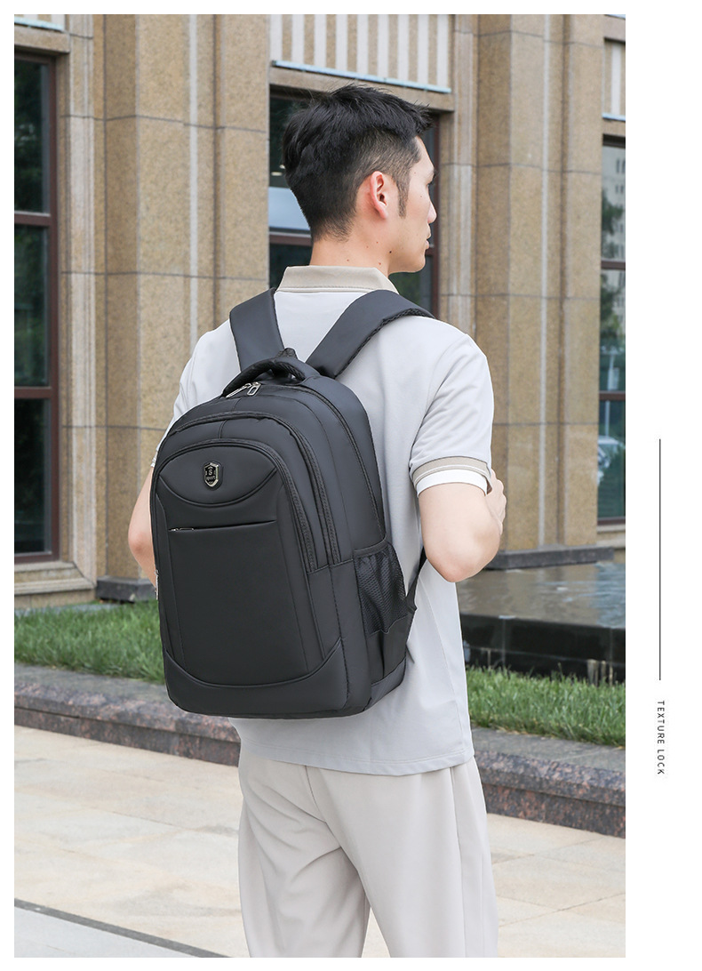 简约商务双肩包男士出行百搭多层旅行背包初高中学生多功能电脑包详情28