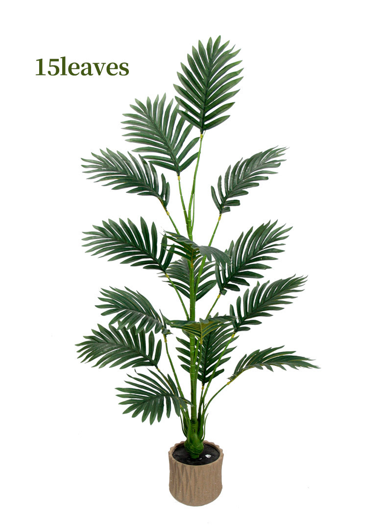 Cross-border artificial green plants, Chrysalidocarpus lutescens, palm leaf potted plants, indoor and outdoor home decoration, iron leaf artificial tree bonsai pic 26
