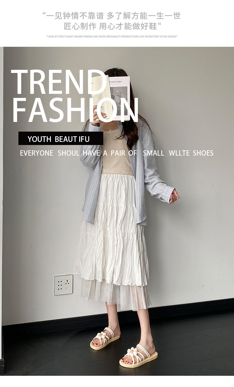 新款时尚花朵女鞋夏季草编拖鞋民族风罗马鞋沙滩一字拖两穿鞋凉鞋详情1