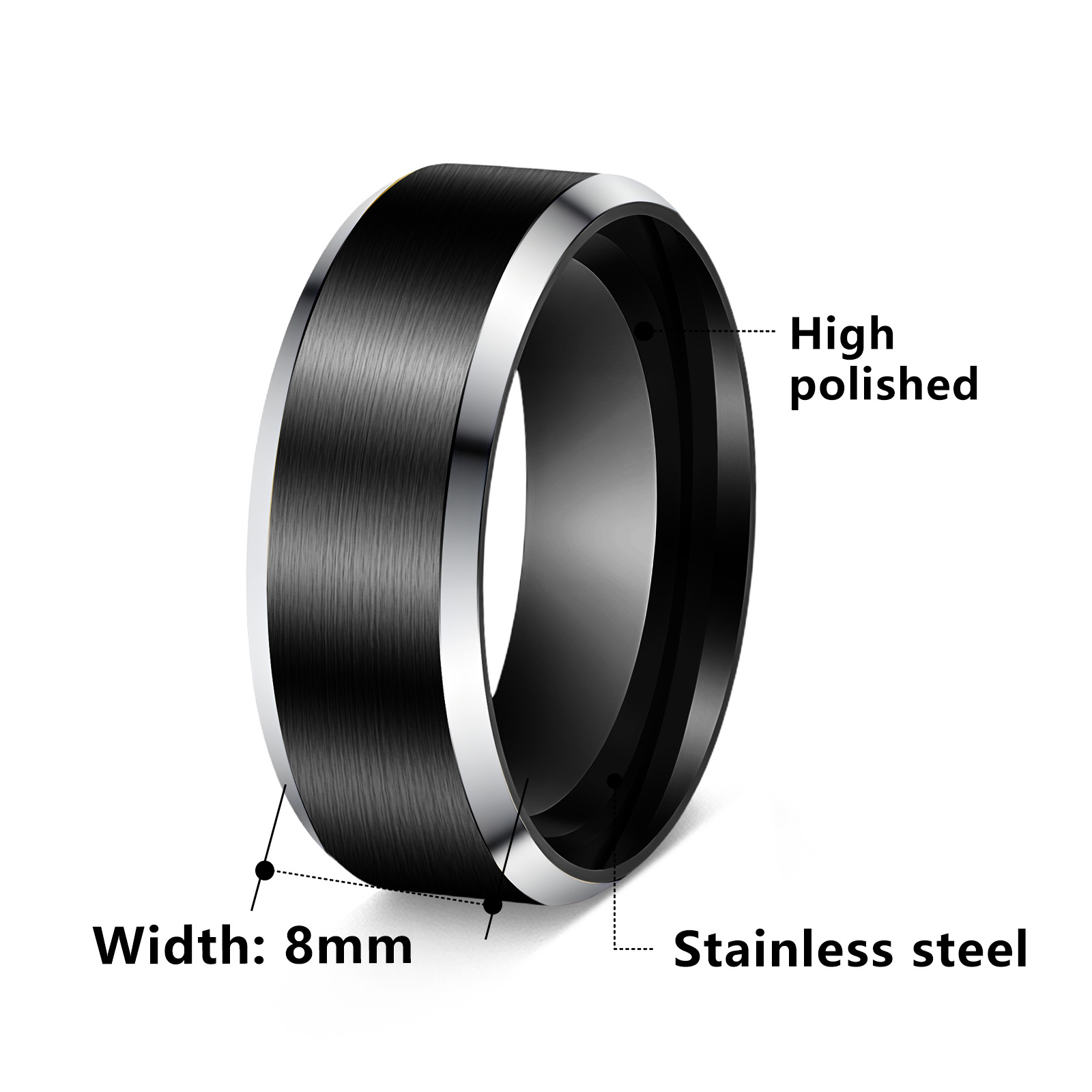 In 2025, Amazon cross-border jewelry supply: Simple and stylish stainless steel rings for men, wholesale of European and American jewelry and accessories pic 2