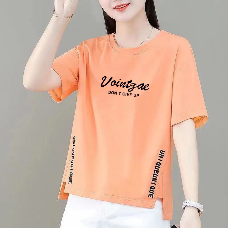100%纯棉短款短袖t恤女夏季2024年新款时尚宽松小衫上衣体恤夏装详情9