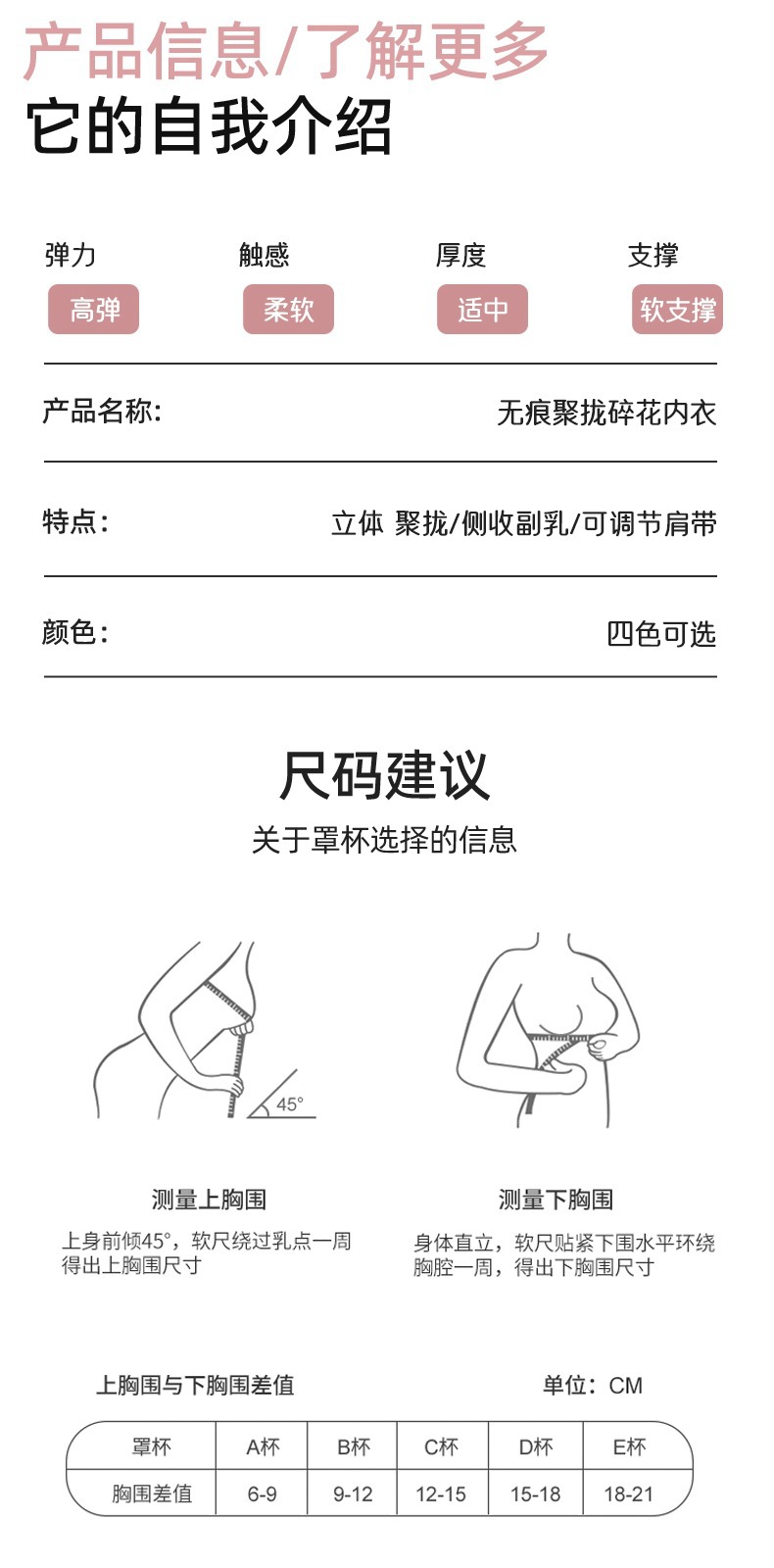 蕾丝碎花内衣女小胸聚拢显大提拉防下垂收副乳法式甜美透气文胸罩详情21