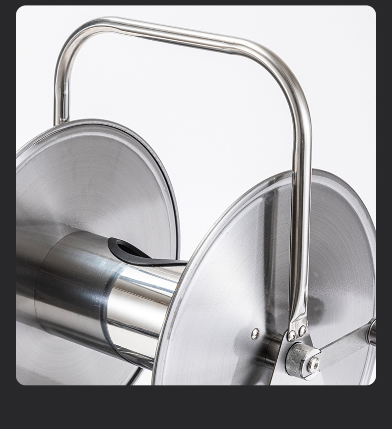 不锈钢浇花洗车水管收纳架挂式自动卷管器手提农家用水管绕管车架详情7