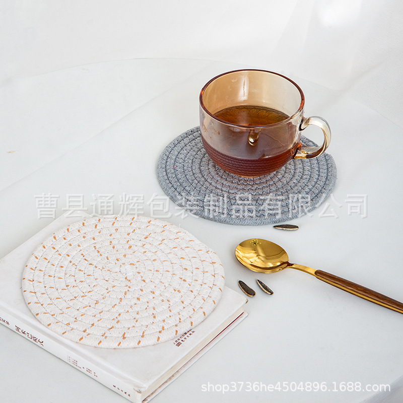 碗垫隔热餐垫圆形麻编织杯垫隔热盘垫装饰道具垫子家用防烫锅垫详情27