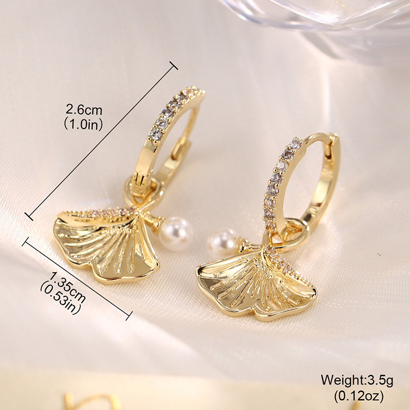 时尚高级感天然珍珠锆石耳环女花朵星星复古轻奢耳钉耳夹925银针详情24