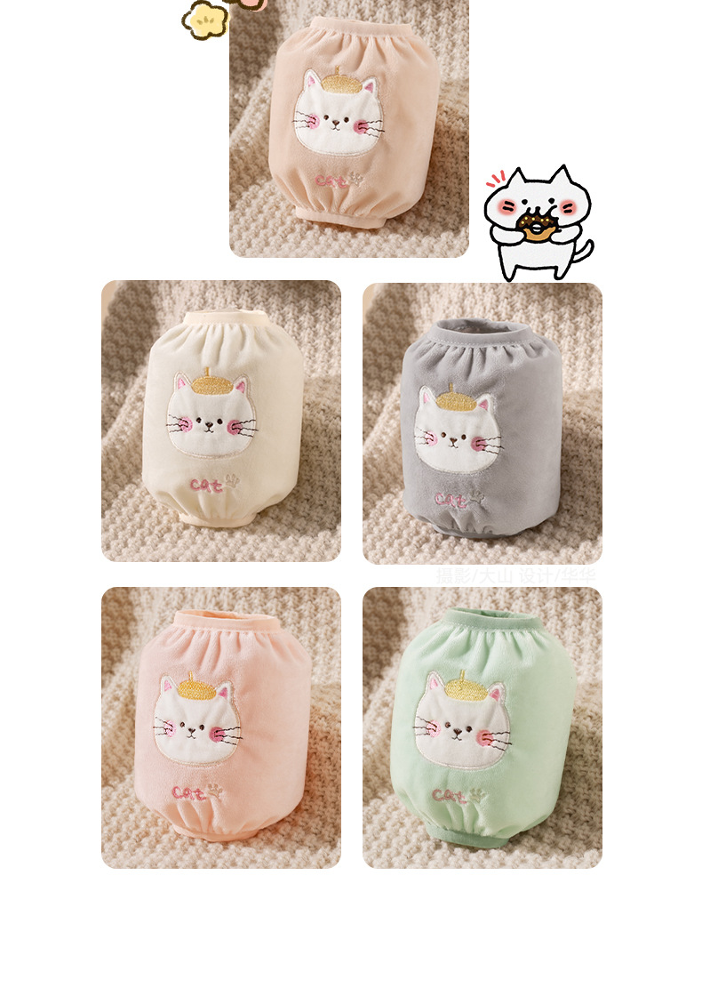 儿童袖套防水防污保暖袖套可爱宝宝护袖小孩儿童卡通绒布秋冬袖套详情12