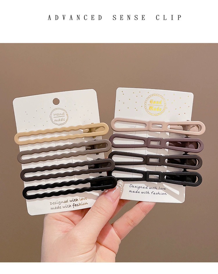 赵露思同款发夹咖色系侧边发卡刘海夹前额鸭嘴夹新款时尚简约发饰详情106