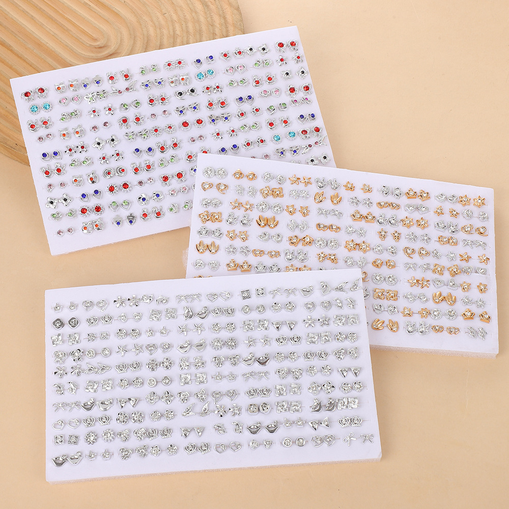 Cross-border plastic ear studs with a niche and high-end feel, colorful butterfly ear studs, autumn and winter style, versatile multi-ear hole combination earrings pic 2