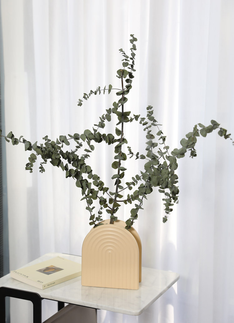 2026 Nordic ceramic arched decorative bookstand, vase, candlestick, scented candle holder, soft decoration pic 11