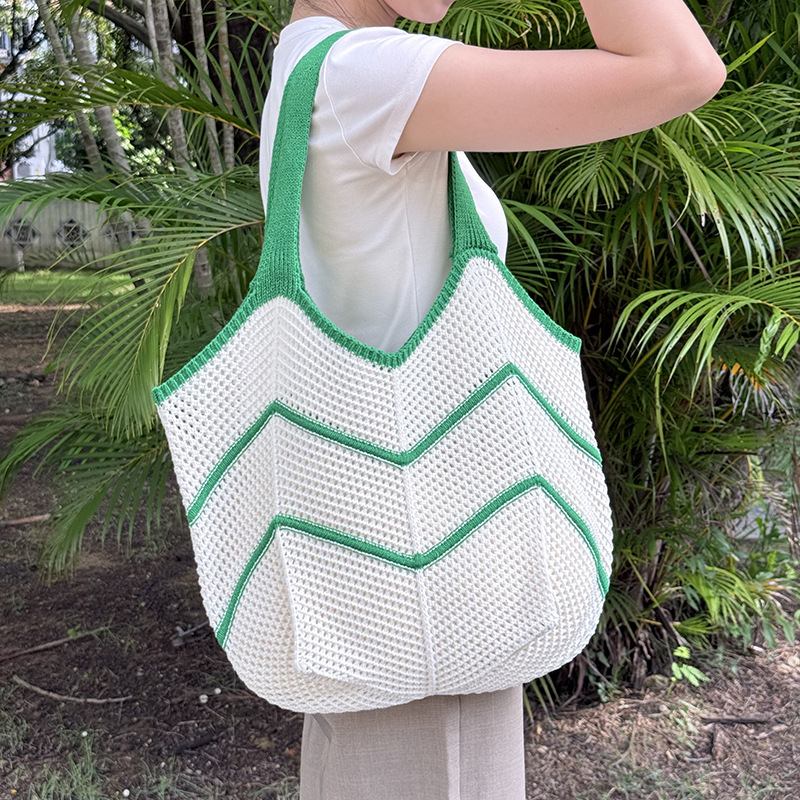 Casual large-capacity knitted bag for women 2025 new style, trendy, versatile and stylish single-shoulder bag, fashionable tote woven bag pic 24