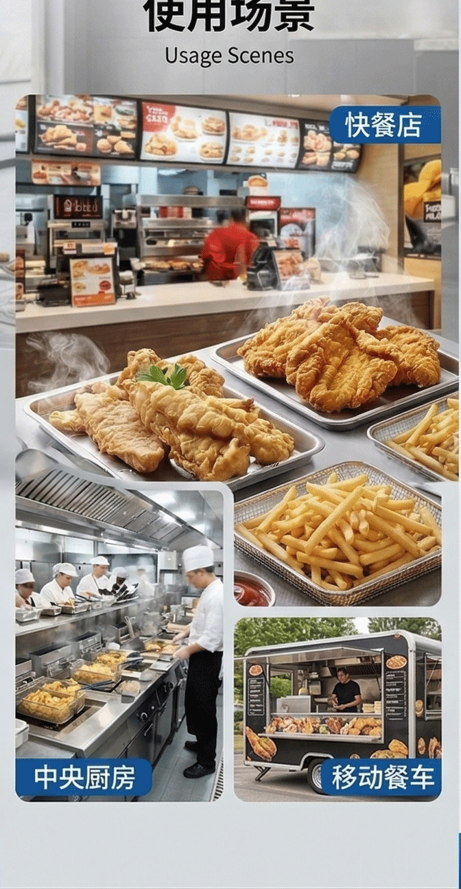 Kaiping vertical electric fryer, commercial electric heating large capacity deep fryer, fried chicken machine, single cylinder and double cylinder constant temperature oil stick machine pic 4