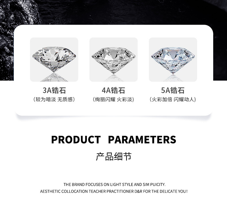 Zhuoheng selects Moissanite ear studs S925 silver pigeon egg-shaped Moissanite pure silver ear studs. Source factory, accessories, jewelry, wholesale earrings pic 14