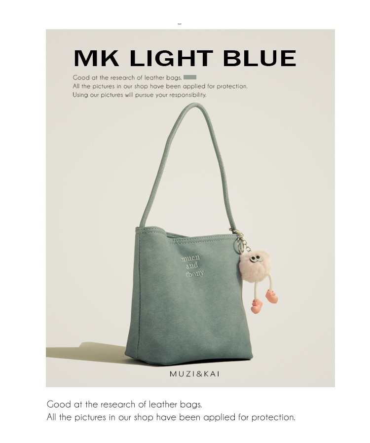 高级质感水桶包女士牛仔腋下包2025新款百搭大容量通勤单肩包女详情7