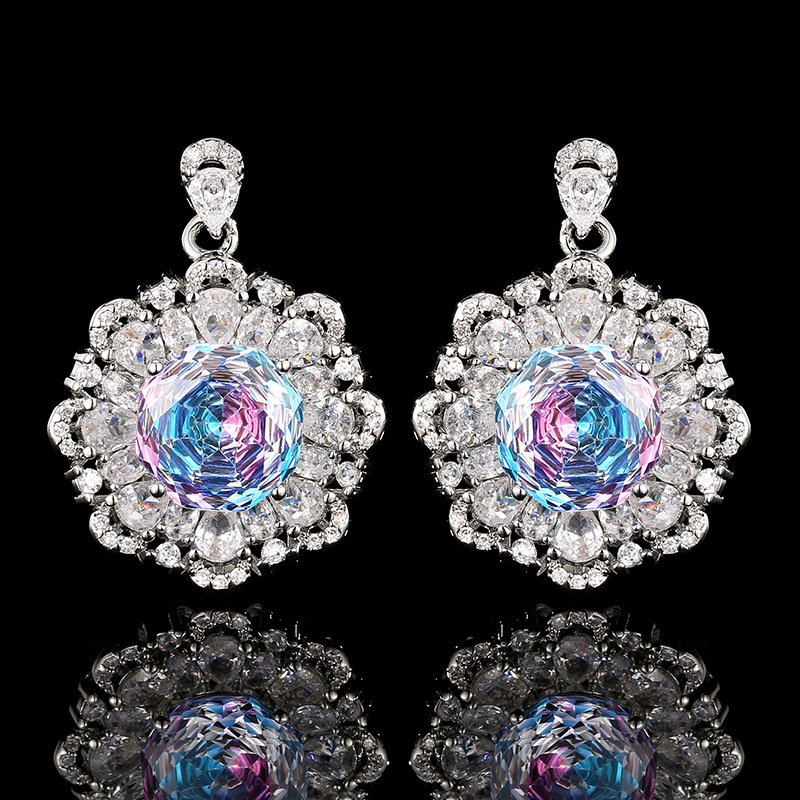 2025新款庄生生珠宝铜底镀金仿真千禧渐变色花朵套装主石12-10mm详情5