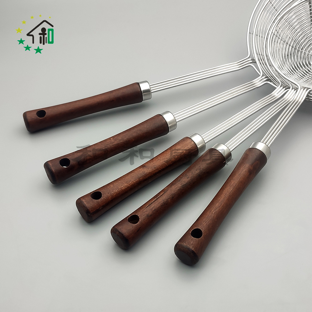 加厚无磁小蛮腰实木柄304不锈钢漏勺火锅线漏过滤网油炸捞面捞勺详情9