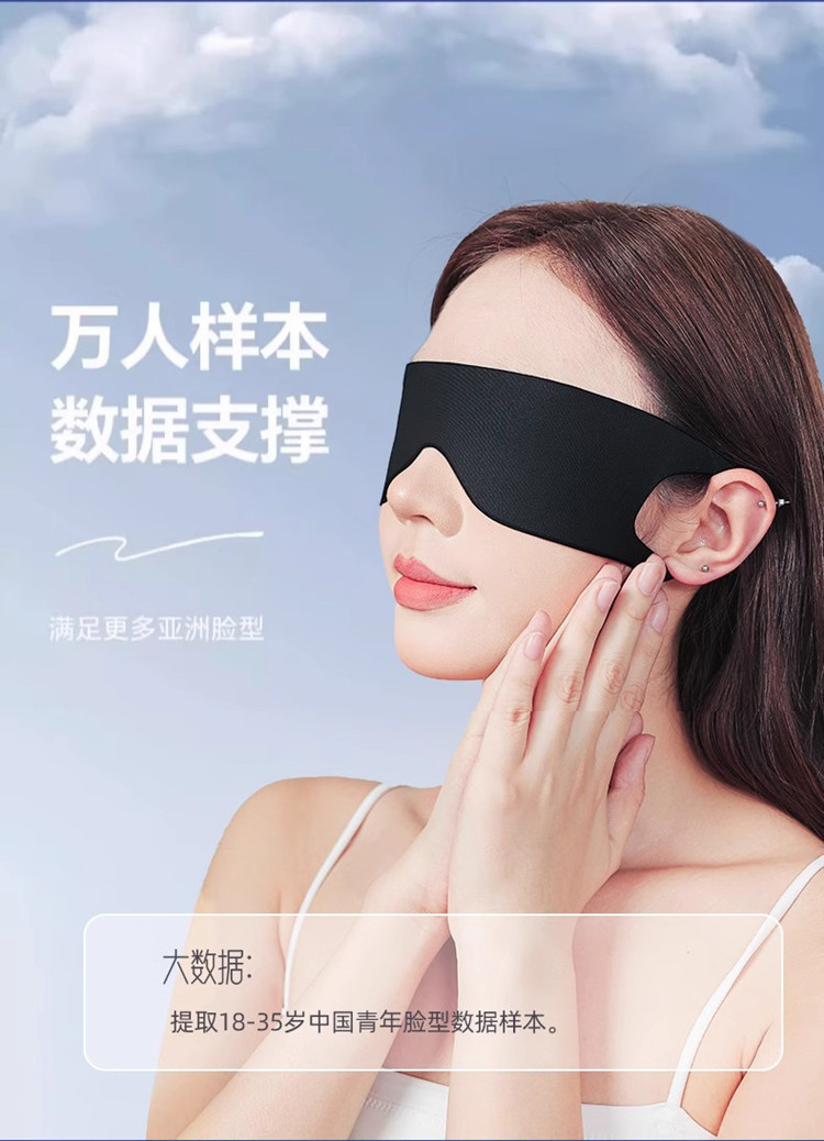 高品冰丝睡眠眼罩护眼真丝轻薄3d遮光不压眼午休航空防光挂耳眼罩详情8