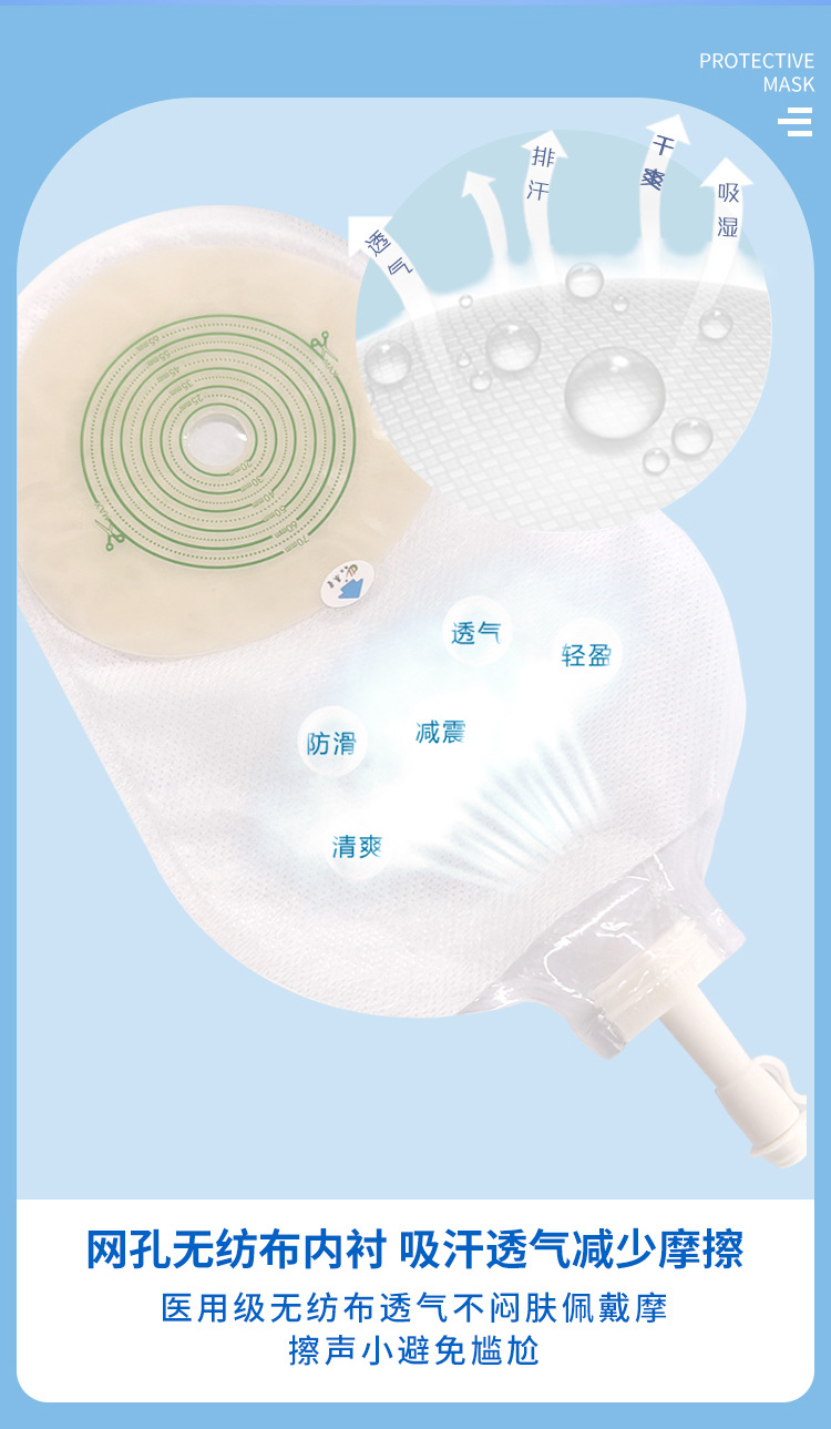 一件式泌尿造口袋 腰带加固型防逆流尿袋 小便袋膀胱接尿袋引流袋详情6