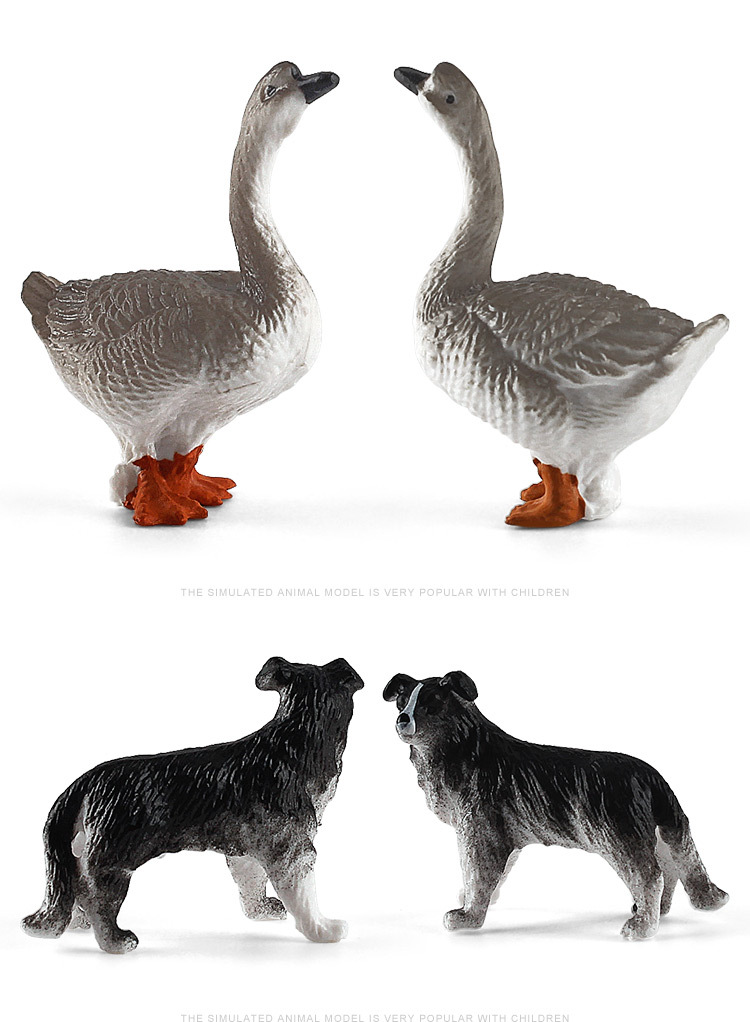 迷你家禽动物模型12件套仿真鸡鸭鹅牛马羊农场摆件宠物玩具实心动物模型详情6