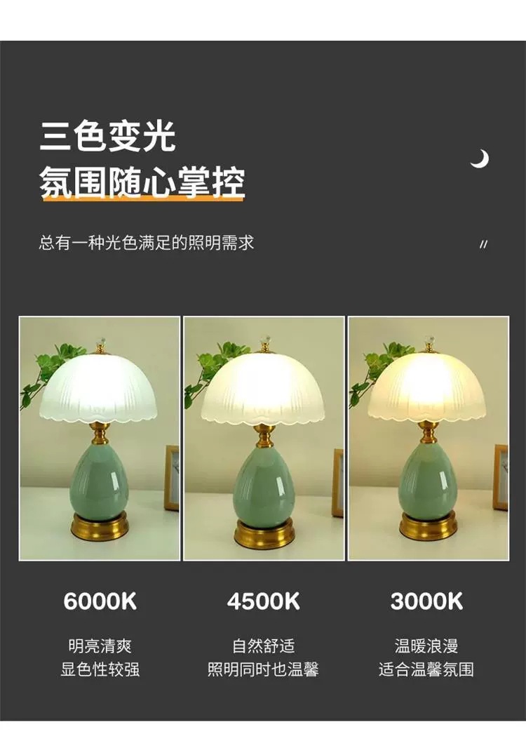 卧室床头台灯简约轻奢现代美式高级感网红温馨结婚高端主卧床头灯详情5