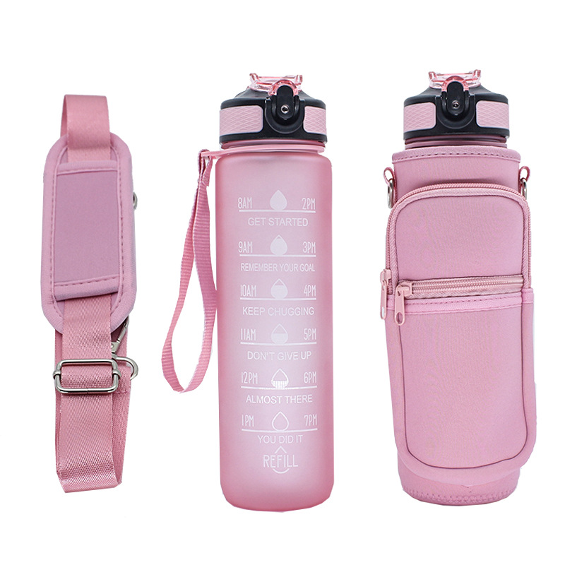 Wholesale SBR diving material outdoor sports water bottle cup covers, hand-held shoulder strap portable thermos flask protective covers from the manufacturer pic 30