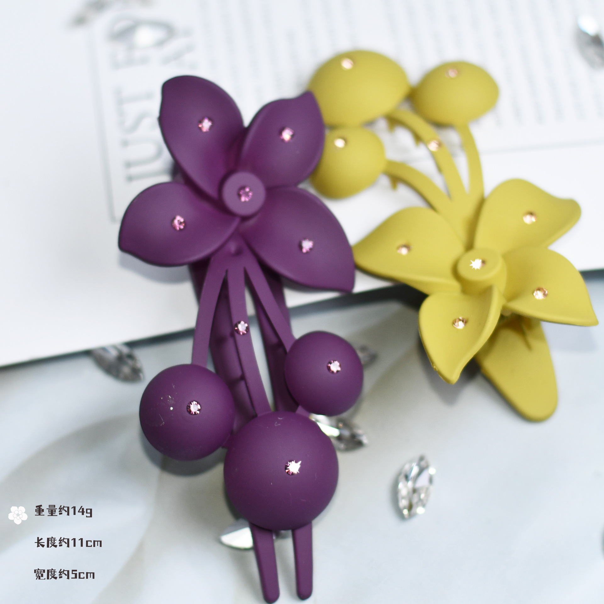 樱桃花朵发夹女后脑勺2025新款高端高级感大号减龄优雅抓夹子头饰详情10