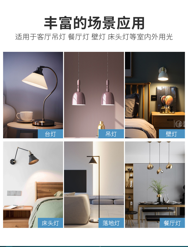 LED bulb column bulb high-brightness energy-saving bulb lamp, household E27 screw-type living room and bedroom table lamp lighting bulb light source pic 10