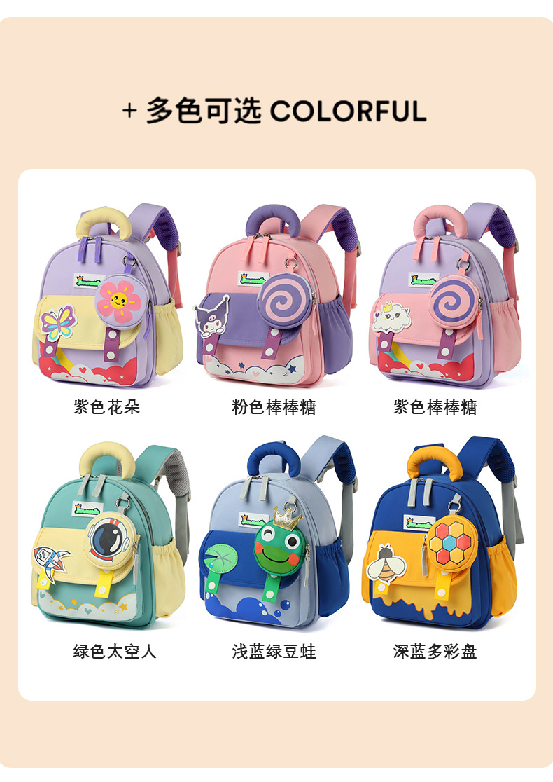 儿童新款背包幼儿园书包女童可爱轻便宝宝超轻卡通男孩双肩包洋气详情6