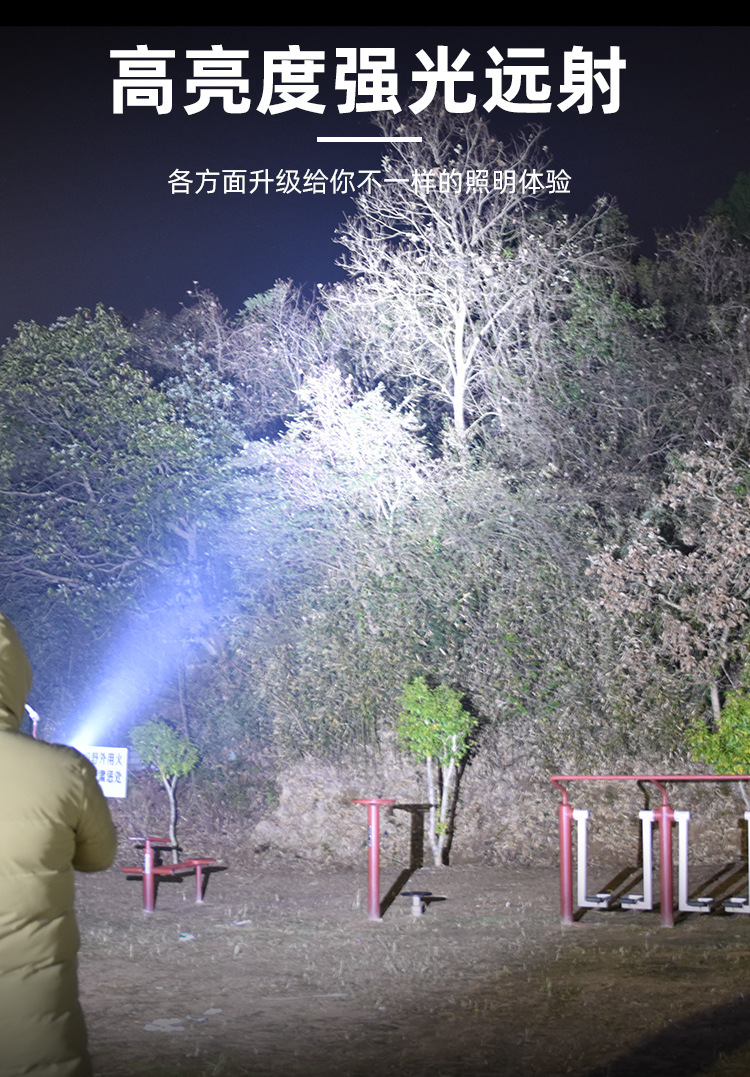 Cross-border LED outdoor strong bald light strip, COB rechargeable headlamp, cycling night fishing, running light, white and red dual-light pic 5