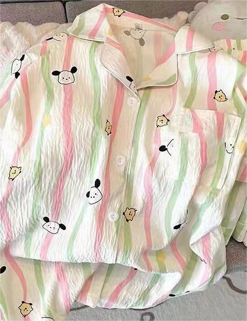Spring new Cloud cotton Korean InS-style long-sleeved pajamas for girls, sweet and cartoonish, cute student home wear set pic 35