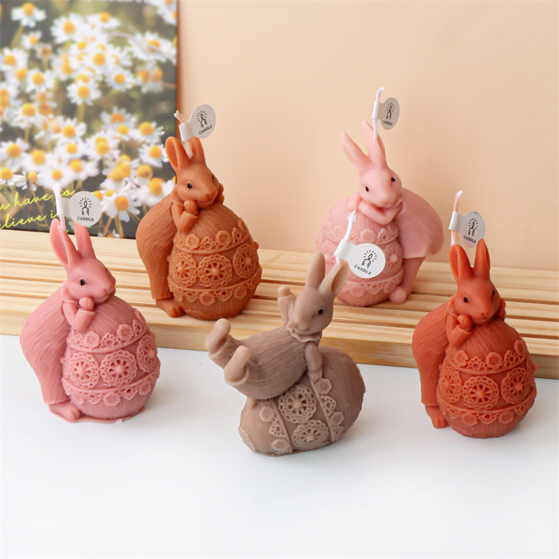Cross-border Easter cute rabbit-shaped silicone mold DIY resin resin gypsum scented candle decoration pic 12