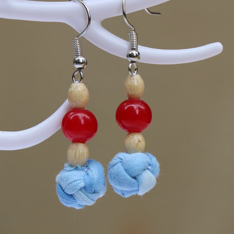 民族特色布艺扎染耳环时尚民族风女大理丽江舞台舞蹈饰品配饰批发详情5