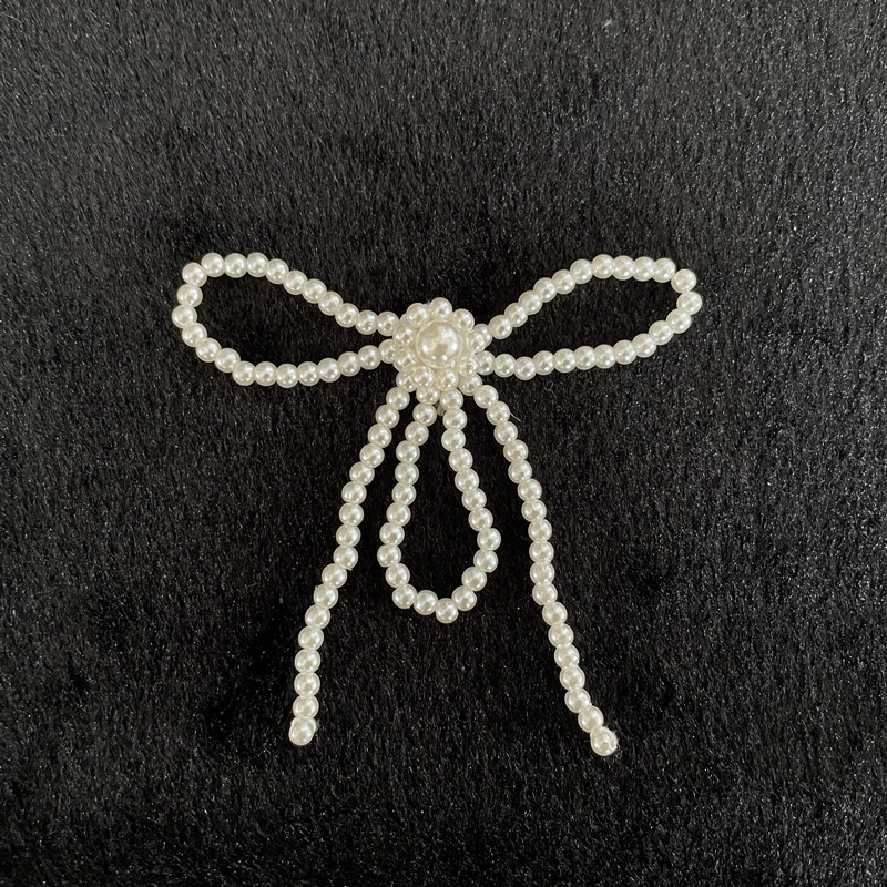 DIY three-dimensional pearl bow, hand-woven accessories, shoe flower brooches, bow ties, pendants, hair clips, hair accessories pic 9