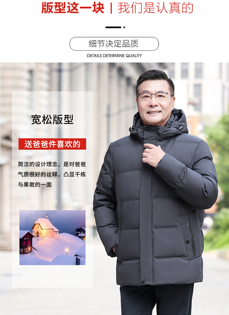 新品中老年人羽绒服男短款加厚2024冬装老年父亲爸爸鸭绒保暖外套详情11
