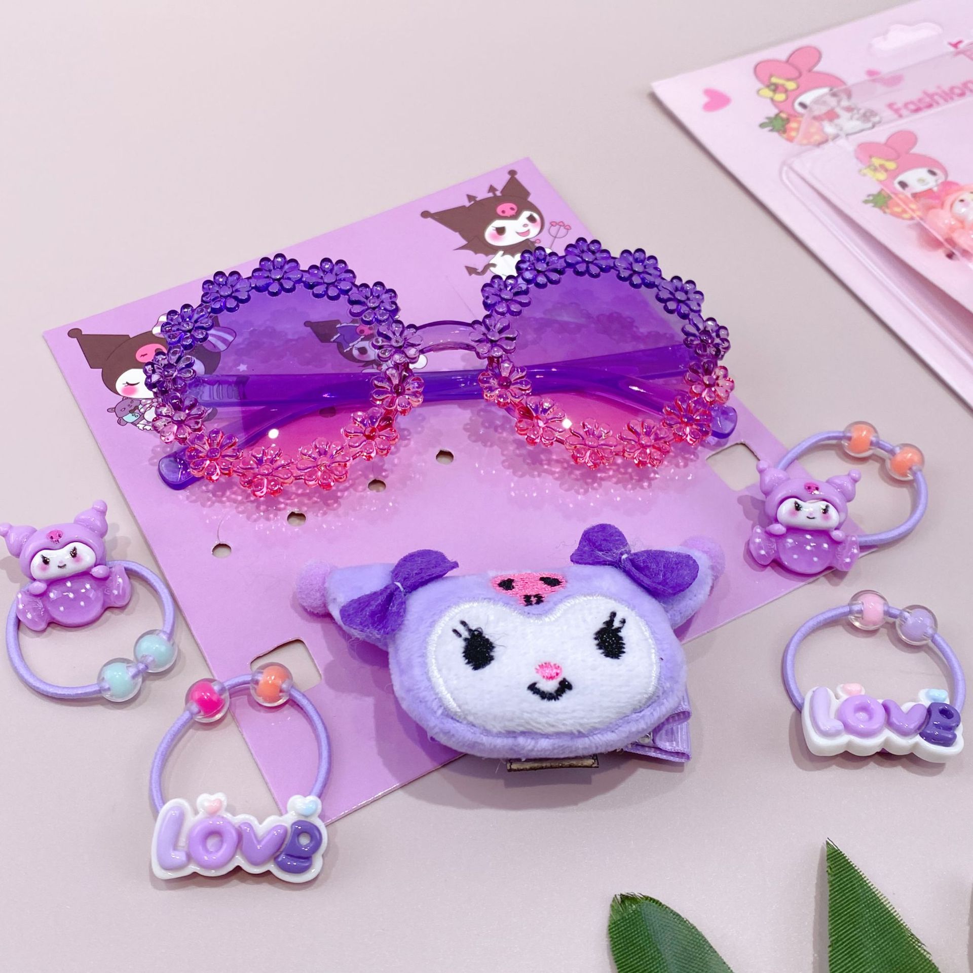 新款三丽鸥眼镜卡通皮筋发夹饰品套装可爱少女心装扮潮玩时尚精品详情4