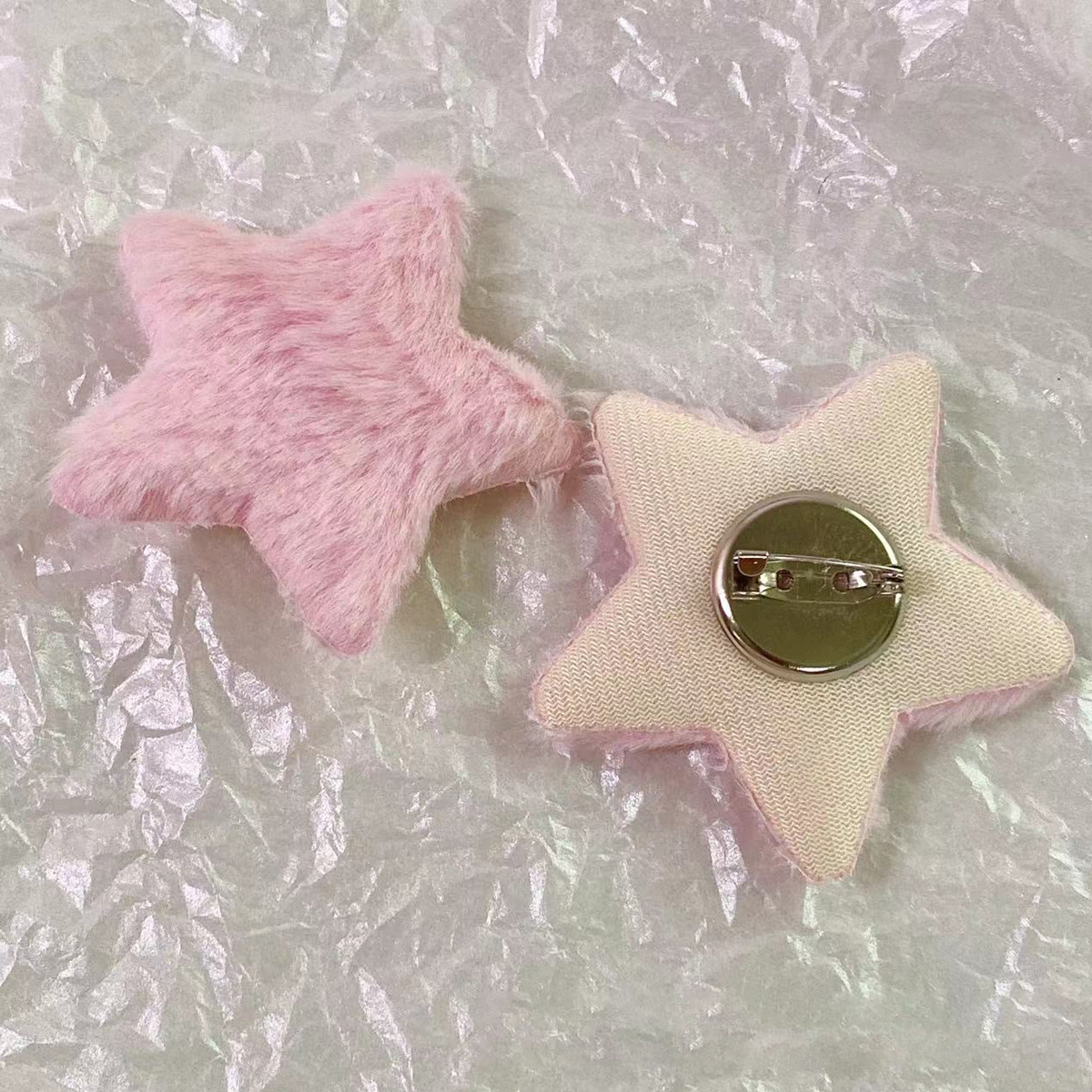 可爱毛绒星星胸针包包挂件鞋扣少女心秋冬颜值别针亚文化配件装饰详情6
