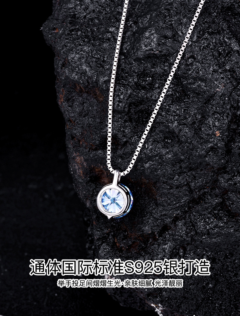 Zhuoheng selects the best-selling S925 sterling silver necklace on Amazon, a simple and elegant Mosan necklace, and European and American jewelry in stock pic 8