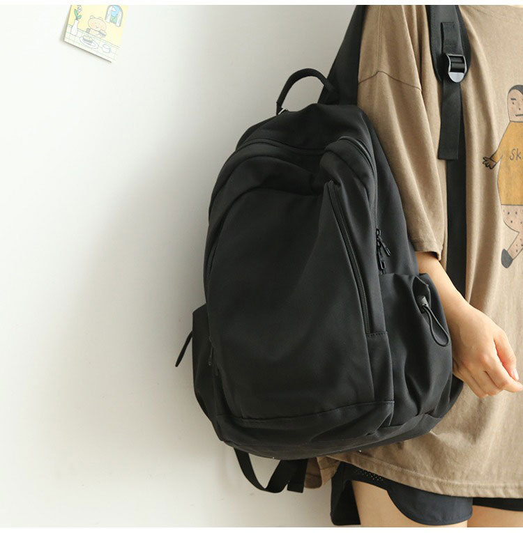 双肩包男日系百搭大容量大学生背包轻便简约初中高中生上课书包女详情8