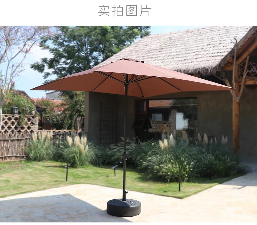 Outdoor sunshade umbrella with rubber base, large umbrella, sun protection and UV protection patio umbrella pic 6